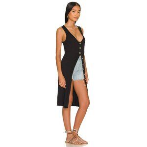 Free People Black Sleeveless Button-Down Top, Like New, Size Small